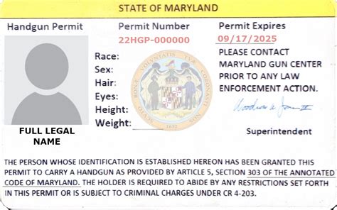 maryland state police wear and carry permit